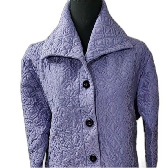 kiko Size M Purple Women’s Jacket 100% silk with Pockets Brand New #64 - Picture 1 of 8
